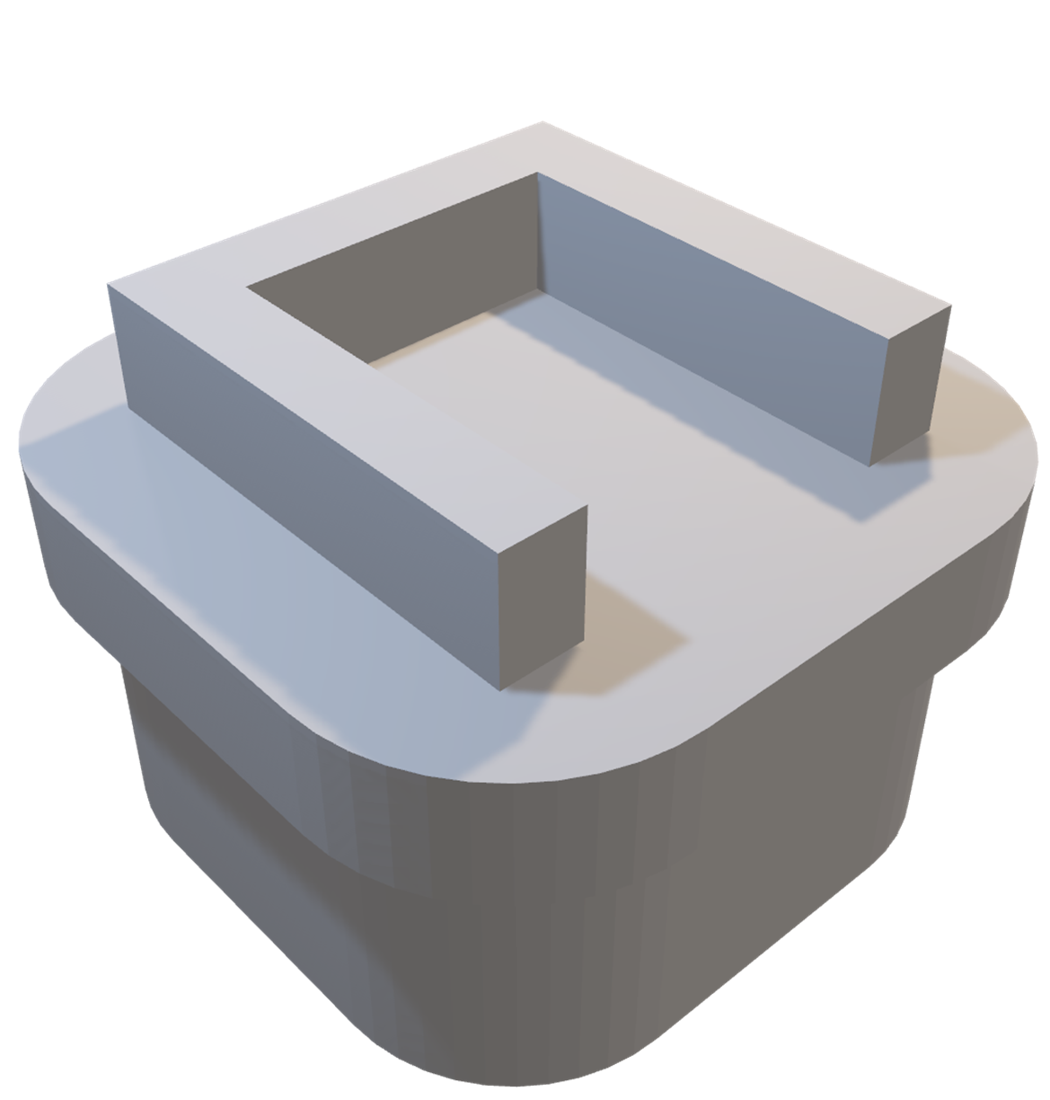 Top view of coupling mechanism - cubeside